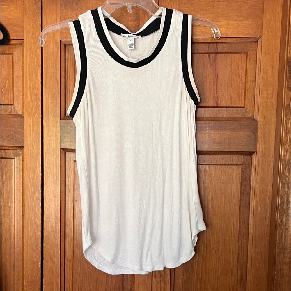 Bar III White Tank with Black Trim